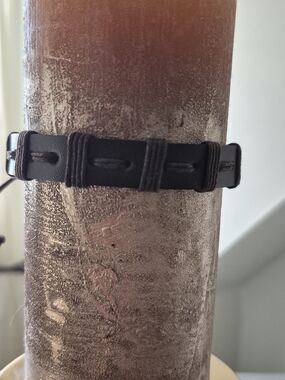 Men's Brown Leather Braided Closure Bracelet - Unbranded